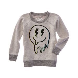 Chaser Boys  Smile Linen-Blend Pullover, Grey